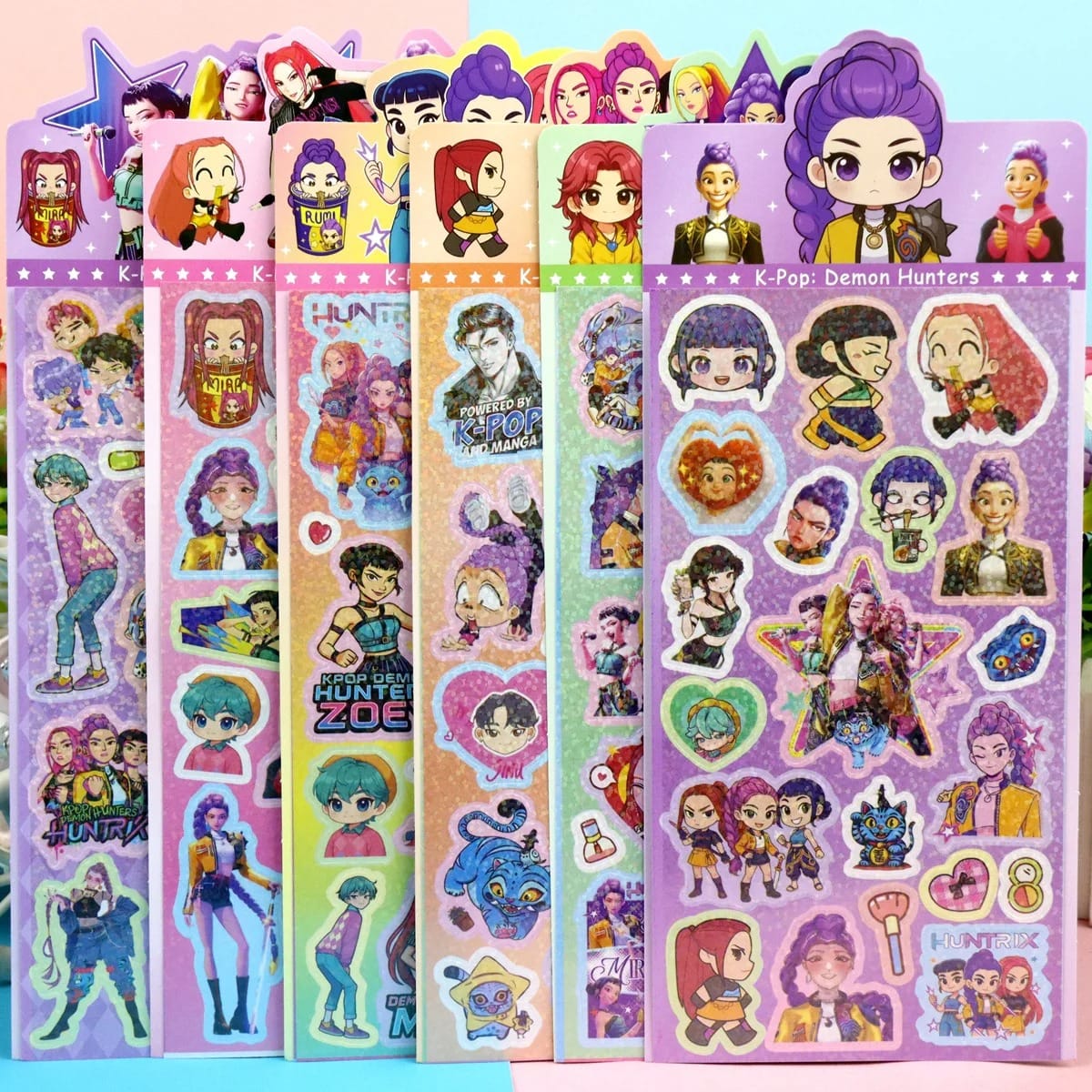 ✨K-Pop Demon Hunters Laser Stickers - Cute Anime & Cartoon Style✨