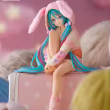 Hatsune Miku 15CM Noodle Stopper Figure – Rabbit Ear Pajama Edition 🐰💙