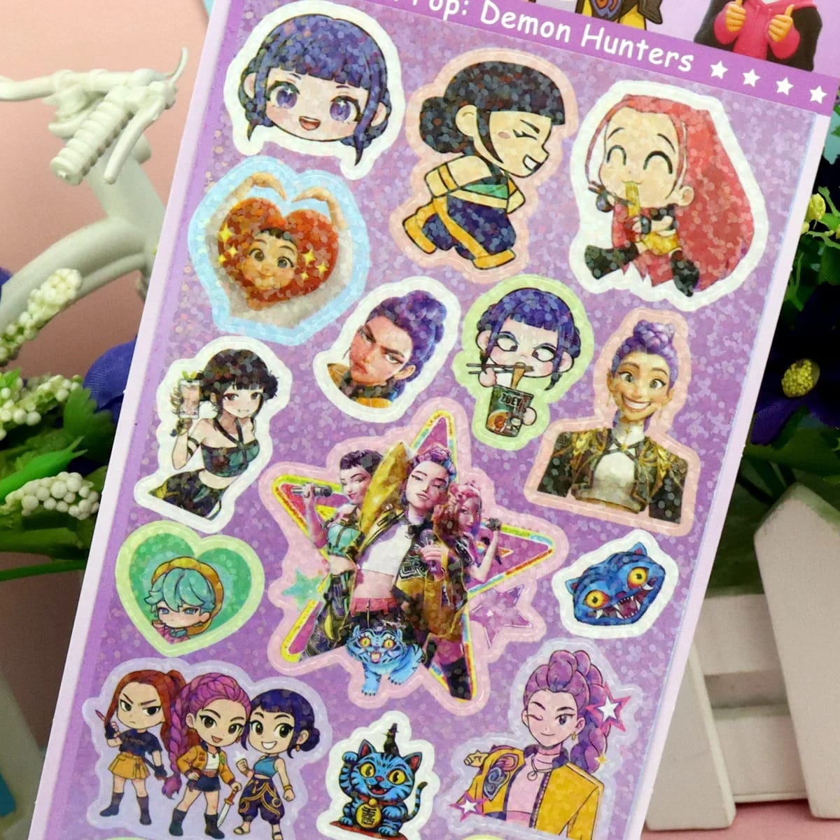 ✨K-Pop Demon Hunters Laser Stickers - Cute Anime & Cartoon Style✨