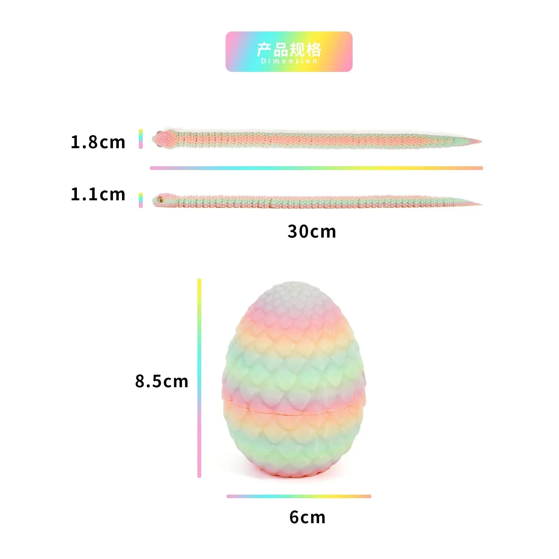 🐍3D Printed Snake Egg Action Figure- Moveable Anime Stress Toy