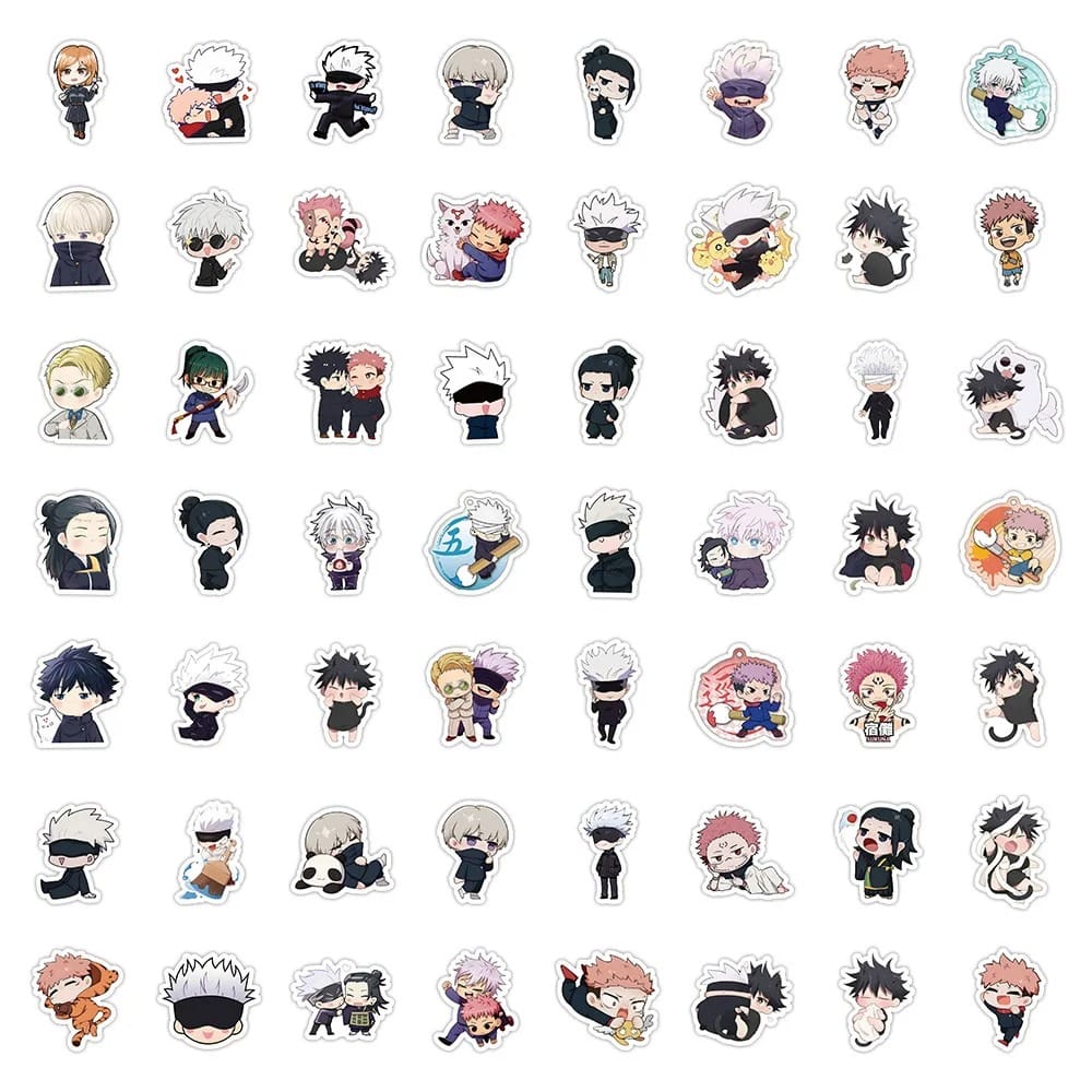 60pcs Jujutsu Kaisen Stickers - Cute Gojo & Itadori Kawaii Anime Vinyl Set
