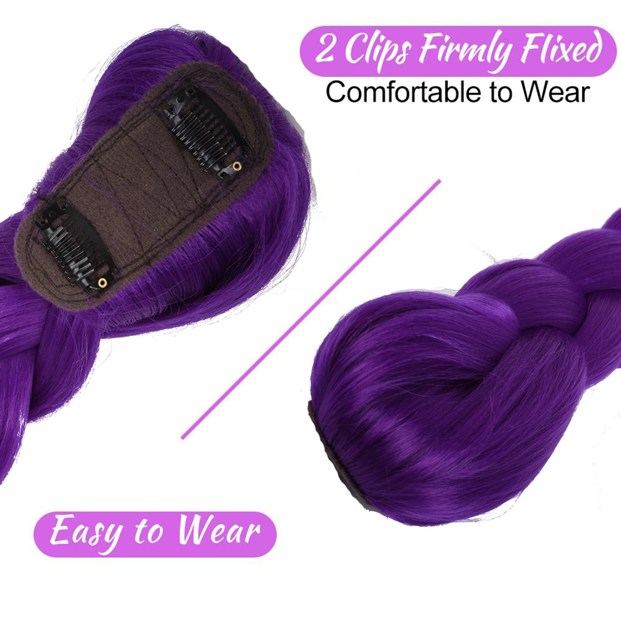 🔥K-Pop Demon Hunters 26" Purple Braid Clip-In Ponytail Hair Extension🔥