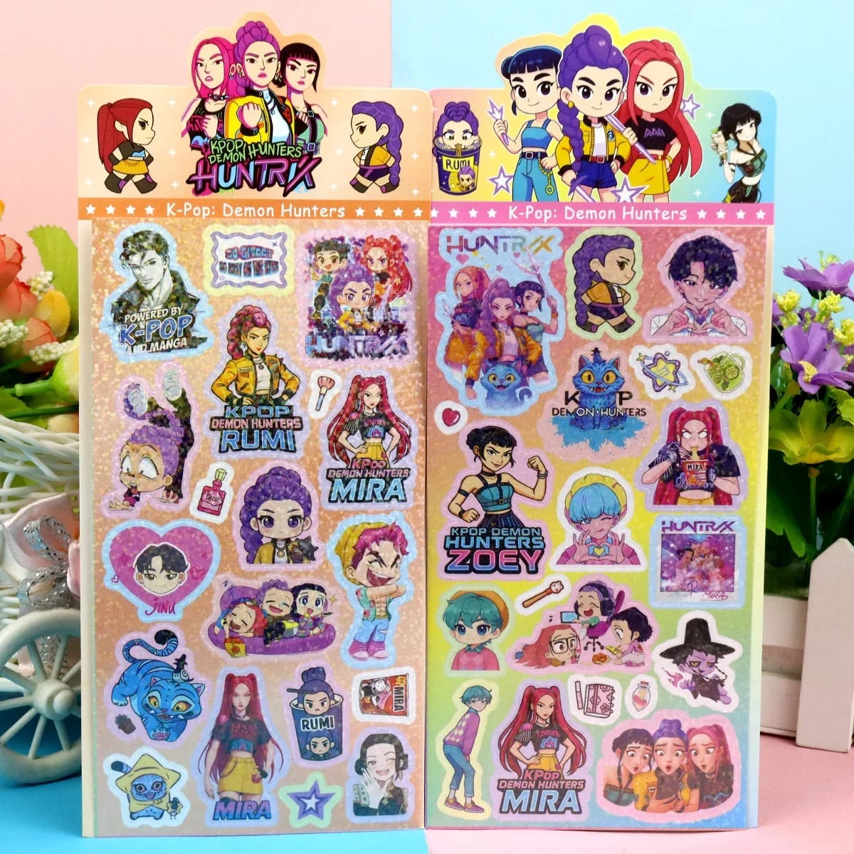 ✨K-Pop Demon Hunters Laser Stickers - Cute Anime & Cartoon Style✨