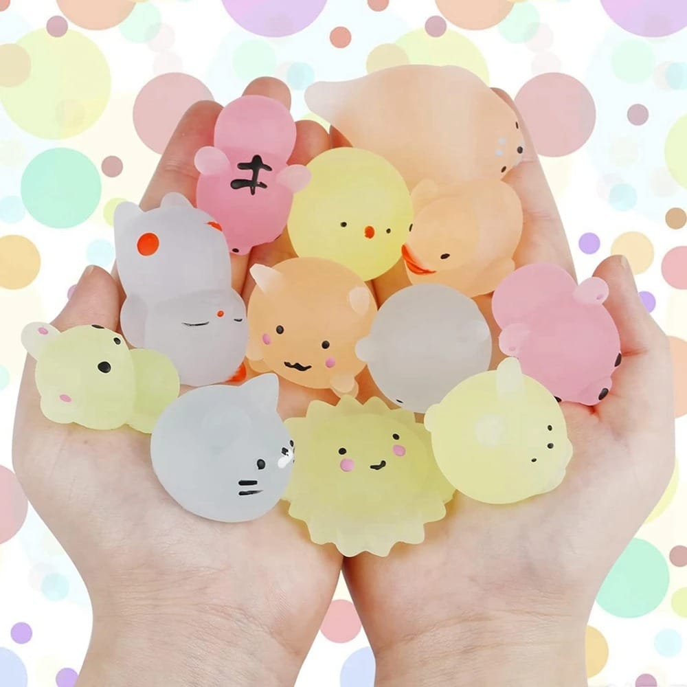 🐾Glow-In-the-Dark Kawaii Animal Mochi Squishies 24PCS