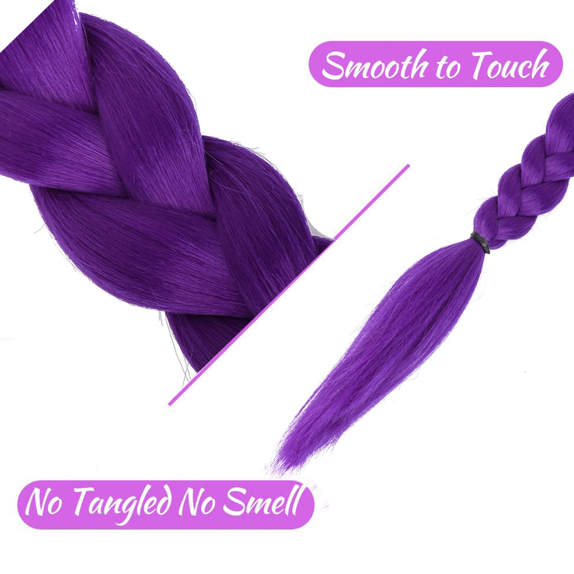 🔥K-Pop Demon Hunters 26" Purple Braid Clip-In Ponytail Hair Extension🔥