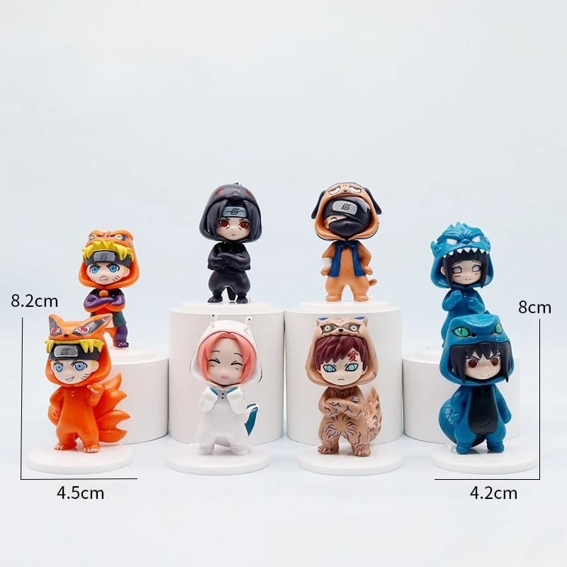 8pcs/Set Anime Naruto Action Figures - Naruto, Sasuke, Kakshi & More (8cm PVC)